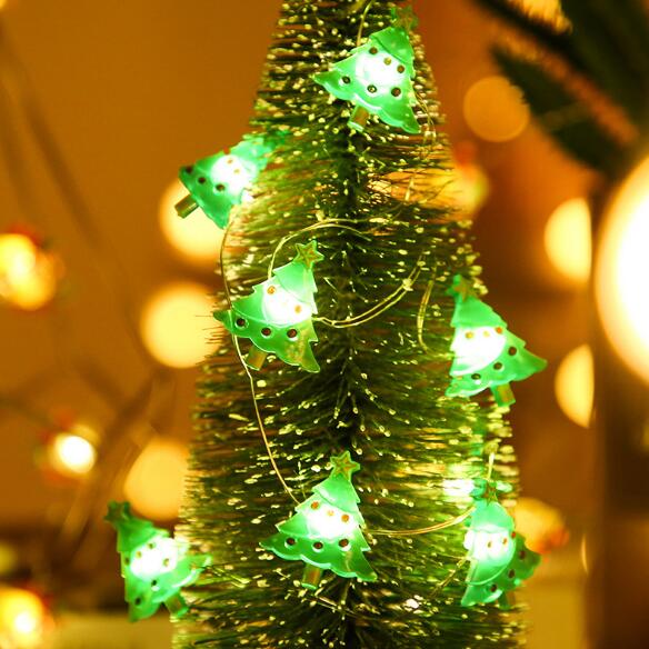 Snowman Christmas Tree LED Garland String Lights Snowflakes String Fairy Lights Hanging Ornaments 🇨🇳