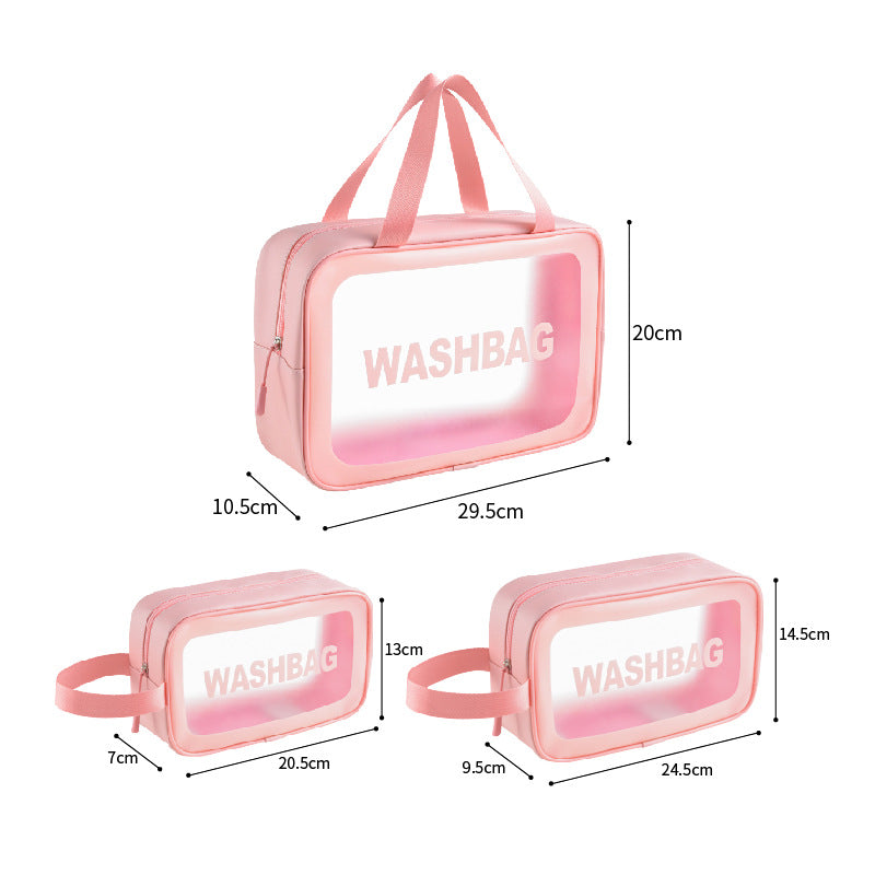 PU Transparent Wash Bag Waterproof Bath Bag TPU Translucent Storage Bag Cosmetic Bag 🇨🇳