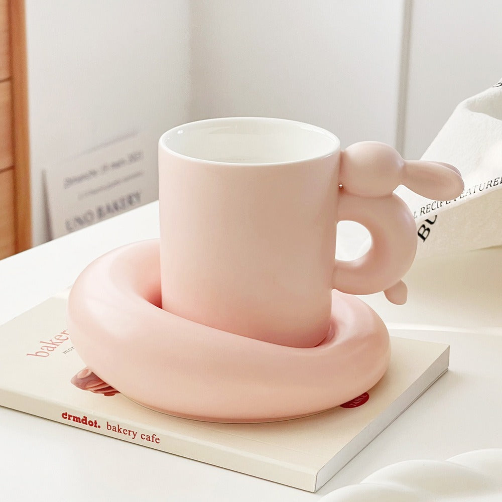 Rabbit Coffee Cup Milk Ceramic Cup And Saucer Set Design Afternoon Tea 🇨🇳