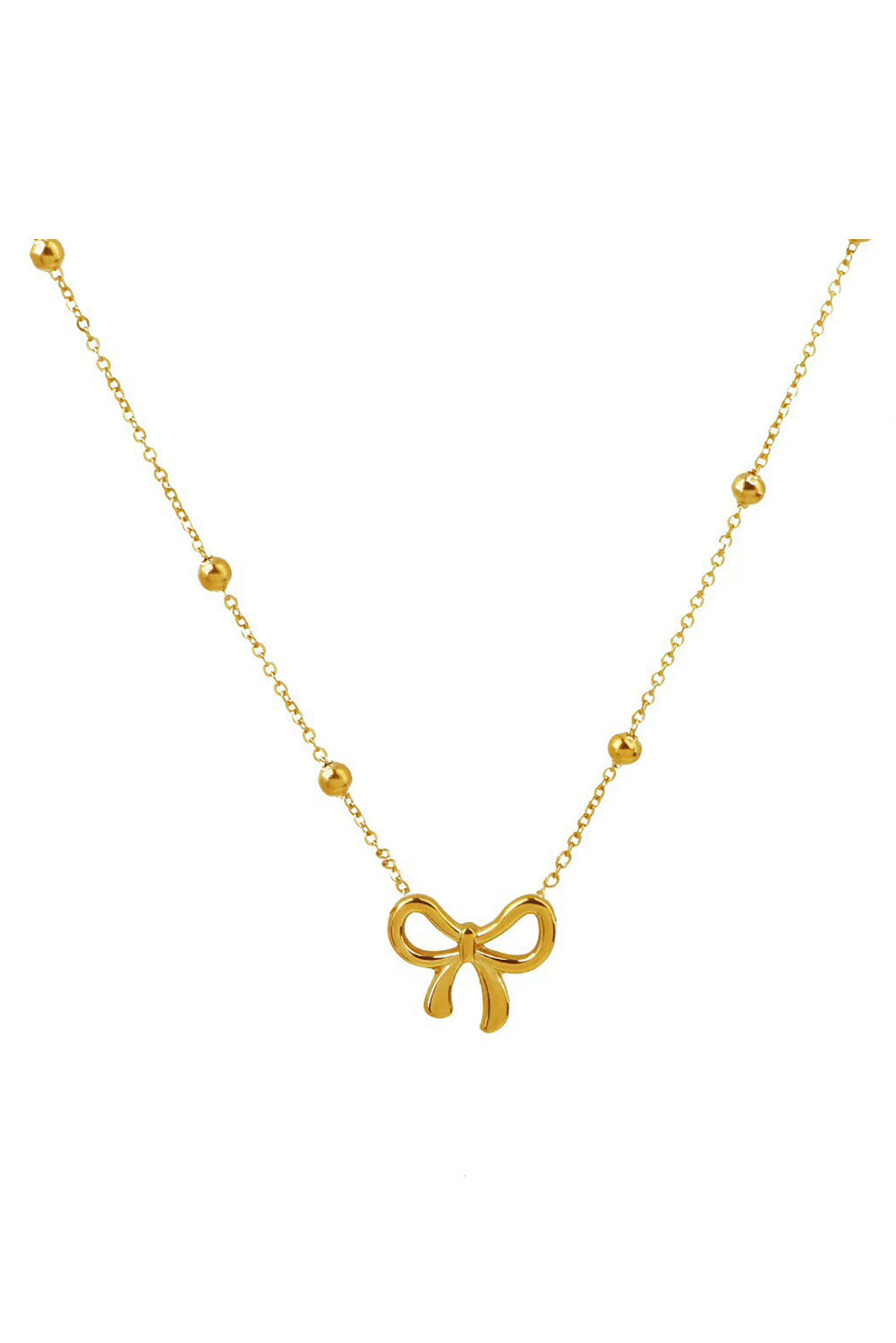 Gold Bowknot Pendant Plated Choker Necklace 🇨🇳