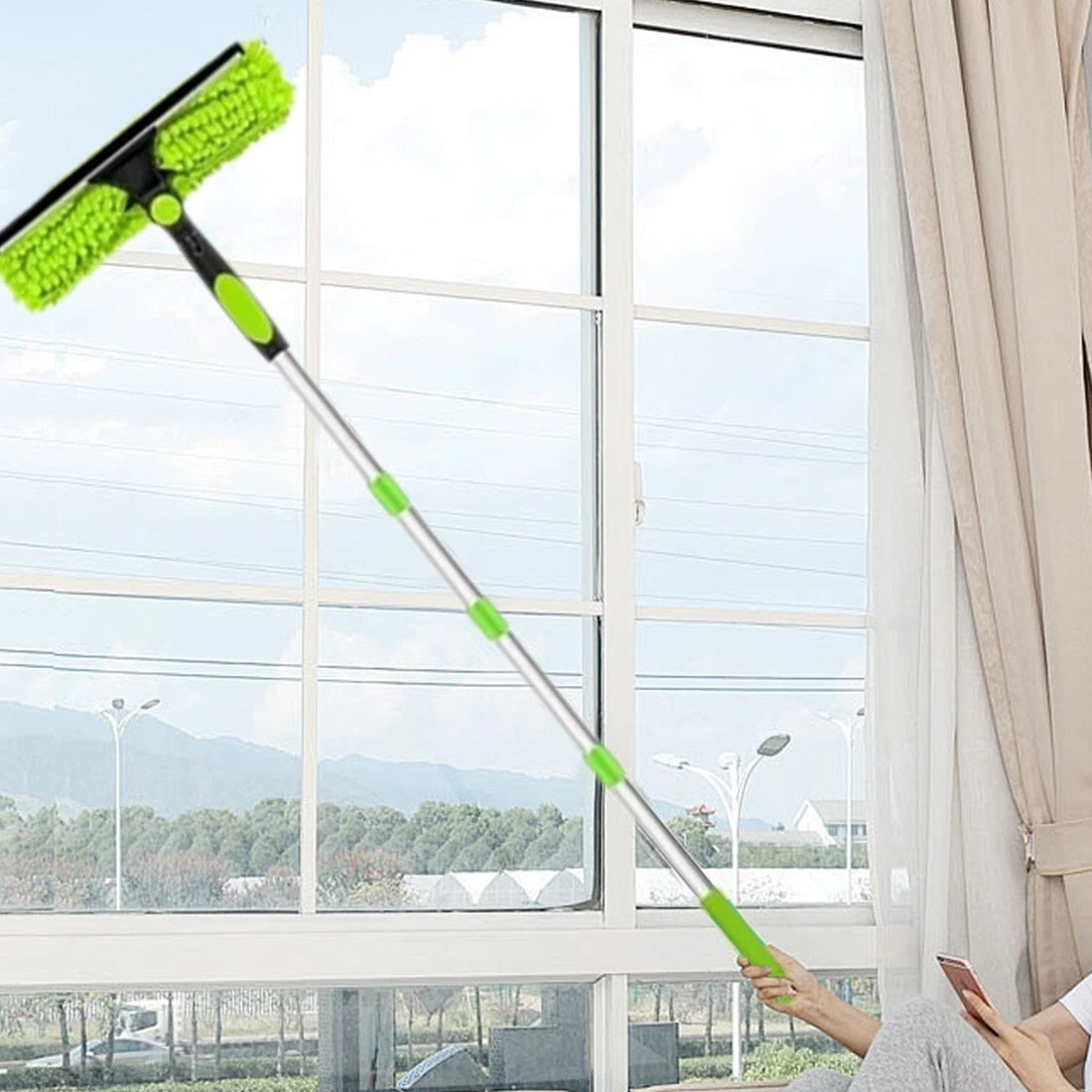Telescopic Extendable Window Cleaner Equipment Glass Cleaning 4.5m Squeegee 🇨🇳