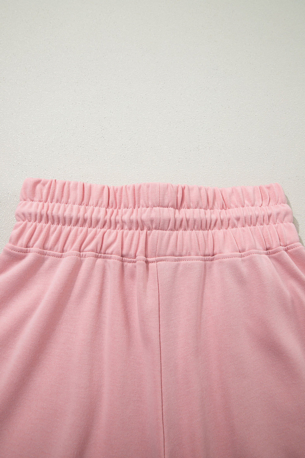 Light Pink Solid Color Loose Tee Drawstring Wide Leg Pants 2pcs Outfit 🇺🇸