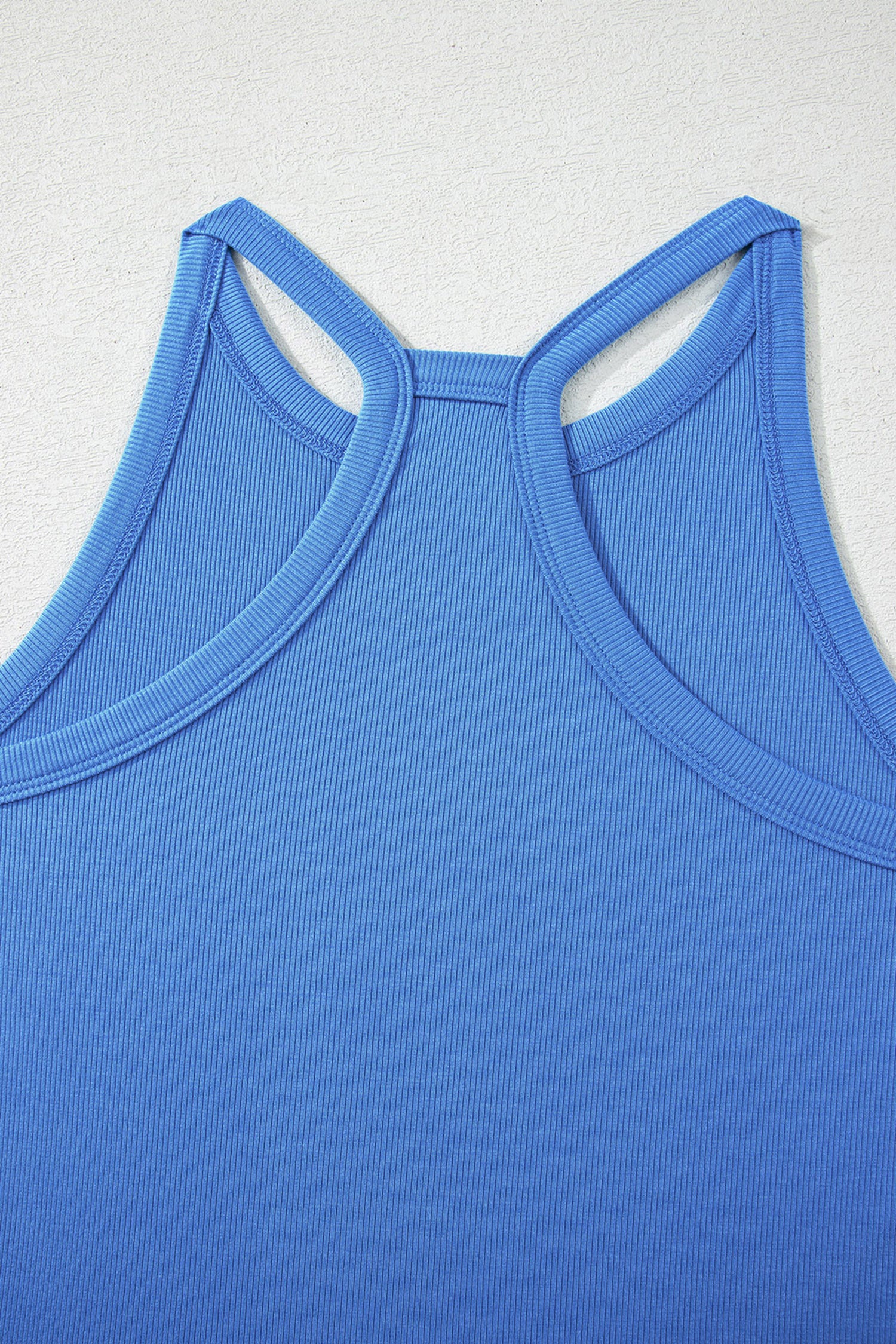 Sky Blue Slim Ribbed Tank Top and Sweatpants Set 🇺🇸