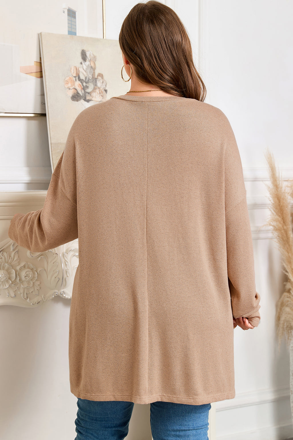 Parchment Plus Size Drop Shoulder Knit Tunic Top 🇺🇸