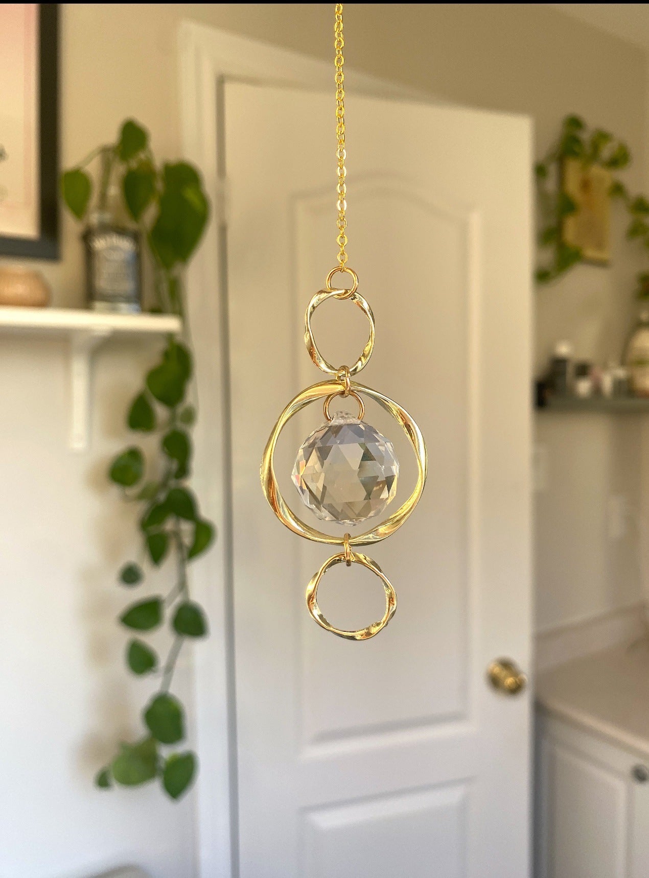 Handmade Sun Catcher Shaped Crystal Ball Wind Chimes Pendant Home Gardening Hanging Ornaments 🇨🇳