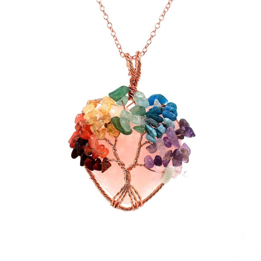 Crystal Heart-shaped Colorful Gravel Handmade Winding Pendant 🇨🇳