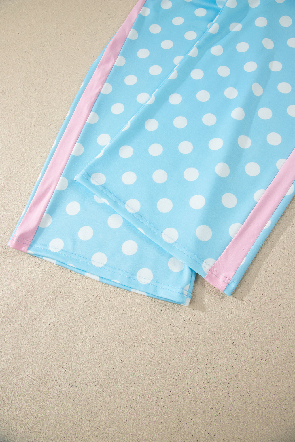 Sky Blue Polka Dot Short Sleeve Top and Pants Set 🇺🇸