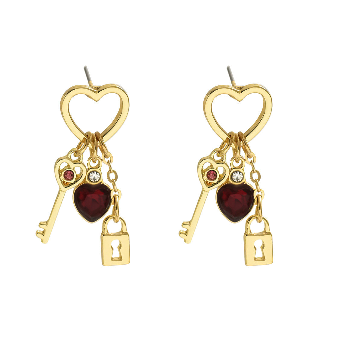 Luxury Love Earrings With Rhine Stone Lock Series Diamond 🇨🇳