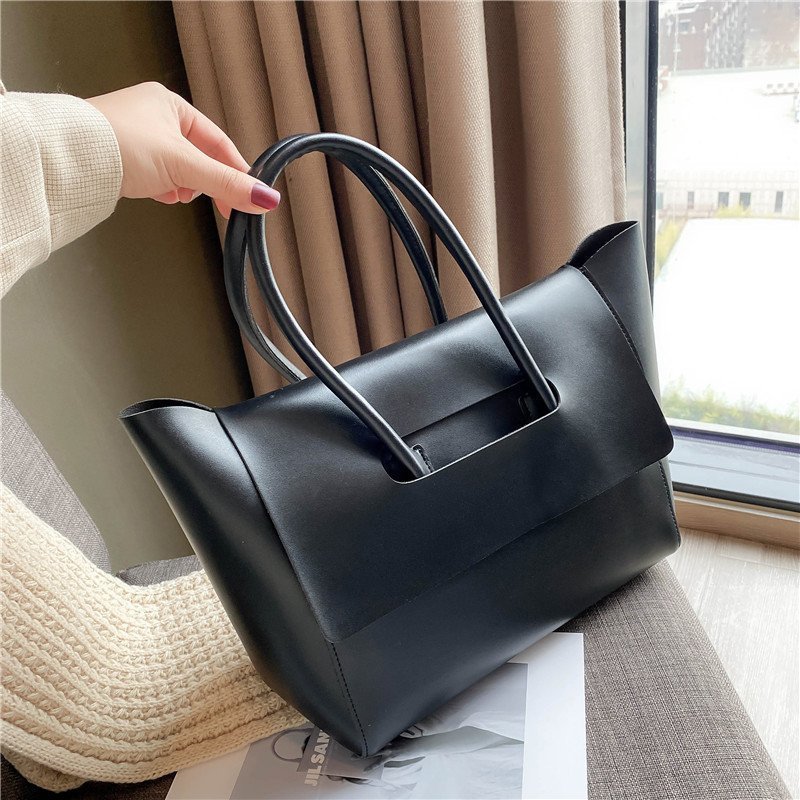 Women Shoulder Bags Large Capacity Simple Retro Tote Bags Solid Color Famous Brand High Quality Bags 🇨🇳