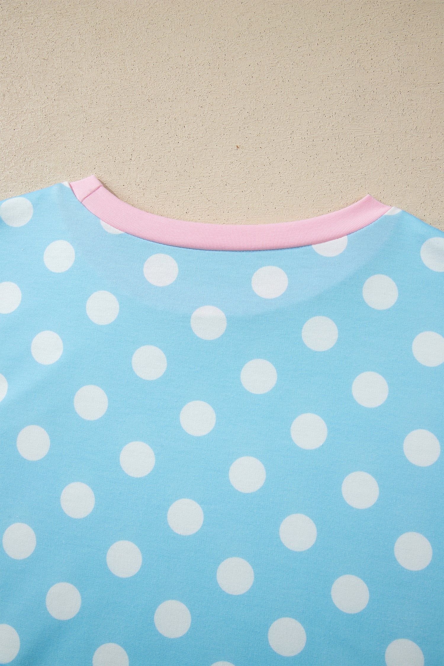 Sky Blue Polka Dot Short Sleeve Top and Pants Set 🇺🇸