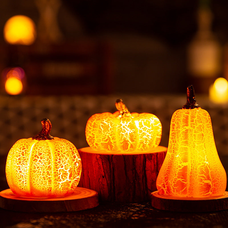 New Halloween Pumpkin Lantern Simulation Pumpkin LED Candle Lamp Resin Luminous Pumpkin 🇨🇳