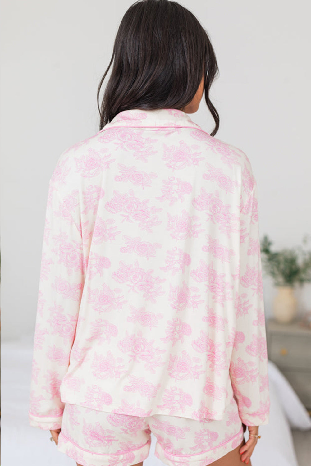 Pink Floral Long Sleeve and Pants Pajamas Set 🇺🇸