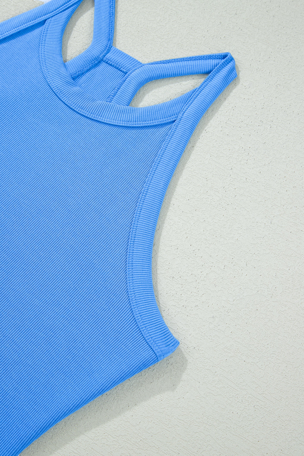 Sky Blue Slim Tank Top Elastic High Waist Shorts 2pcs Outfit 🇺🇸