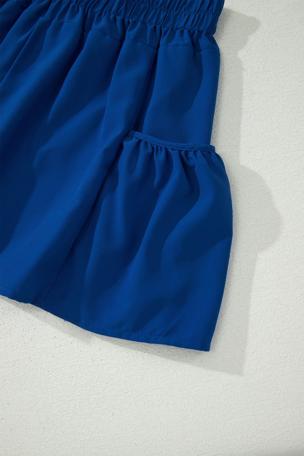 Dark Blue Ribbed Slim Tank Pocketed Wide Leg Shorts Set 🇺🇸