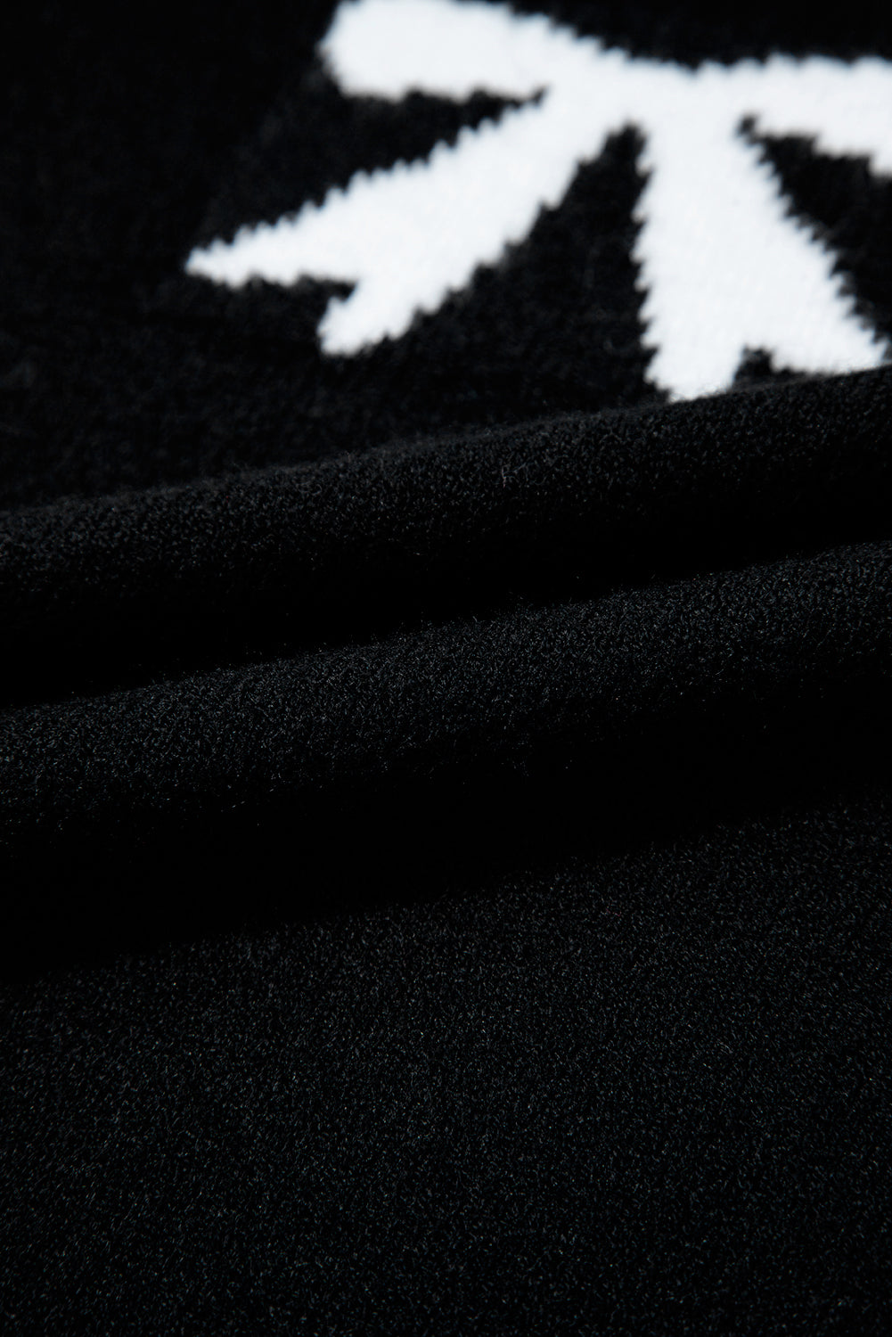 Black Bow Pattern Knit Short Sleeve Sweater 🇺🇲