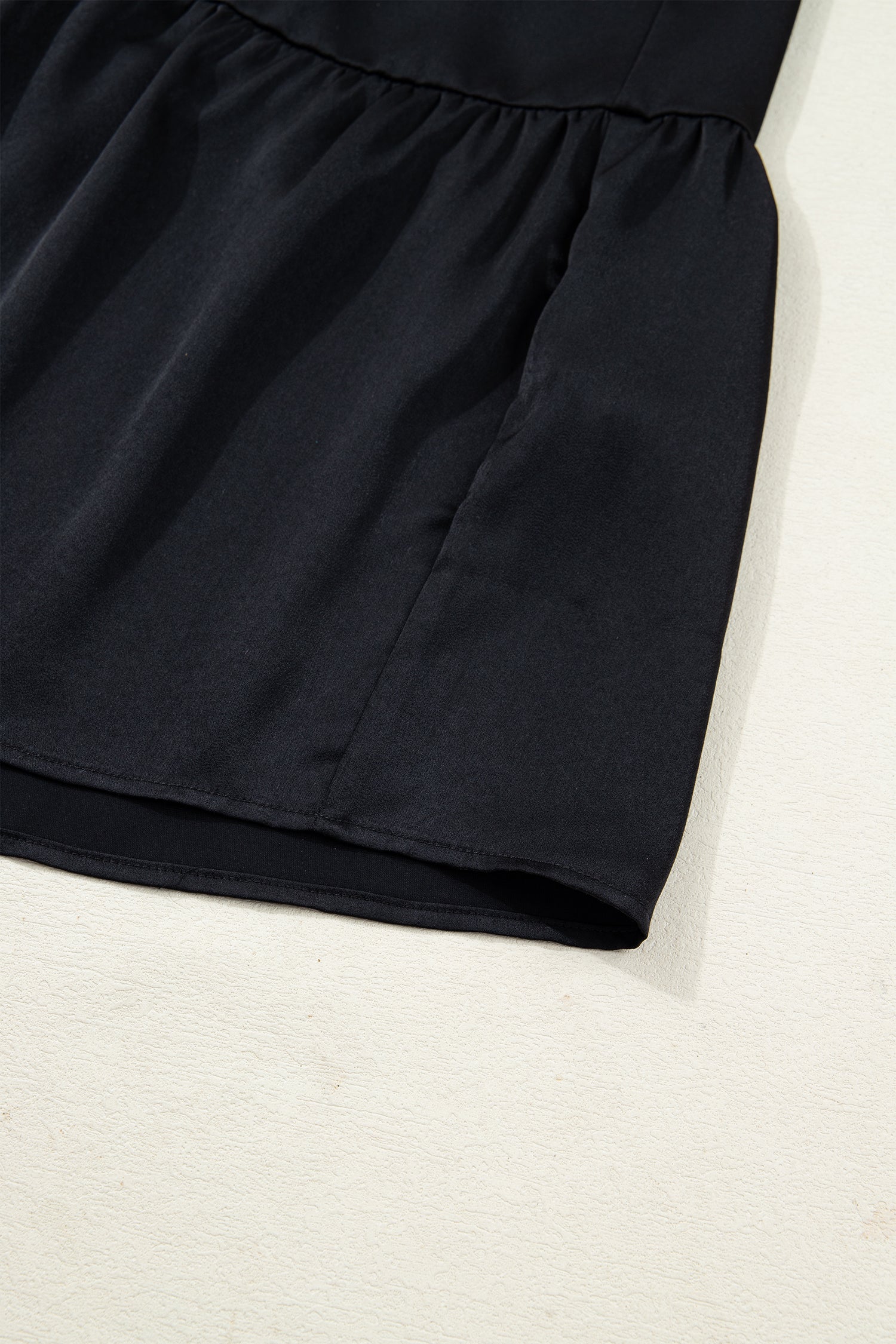 Black Flounced Bracelet Sleeve V Neck Tiered Maxi Dress 🇺🇸