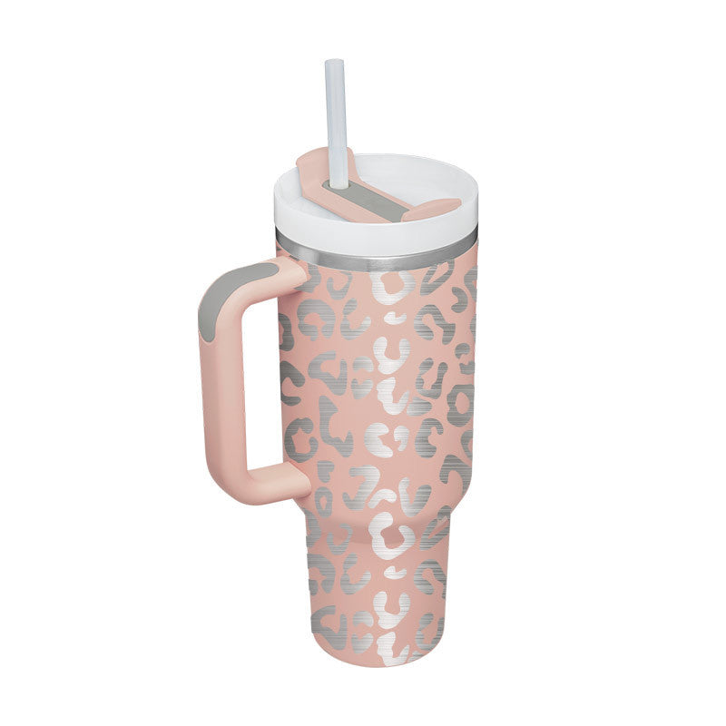 40 Oz Tumbler With Handle Straw Insulated, Stainless Steel,Spill Proof, Vacuum insulated With Lid Tapered 🇨🇳