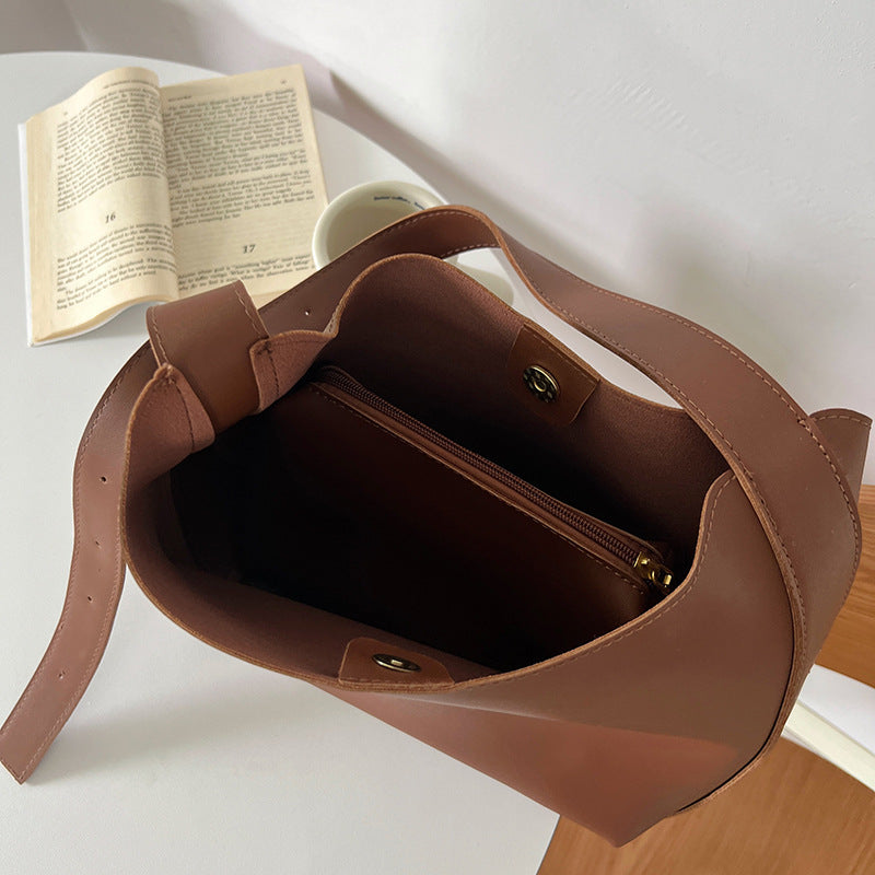 Women's Shoulder Bag Solid Fashion Handbag Crossbody Bag Women's Minimalist PU Leather Bag 🇨🇳