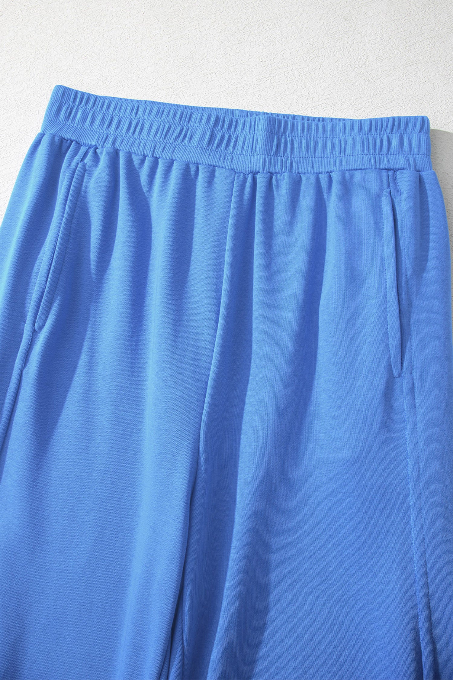 Sky Blue Slim Ribbed Tank Top and Sweatpants Set 🇺🇸