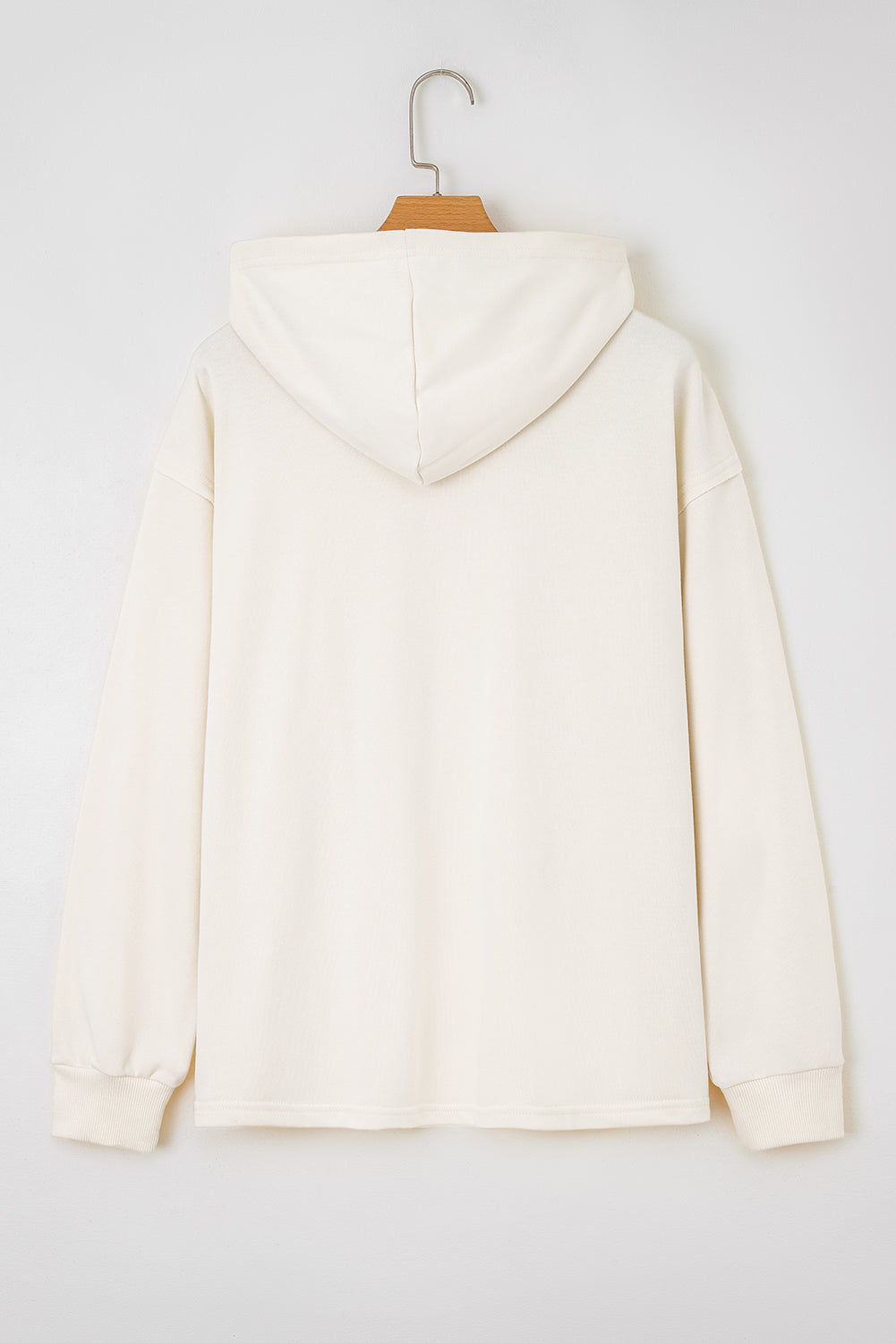 White Solid Color Cute Bow Detail Loose Hoodie 🇺🇲