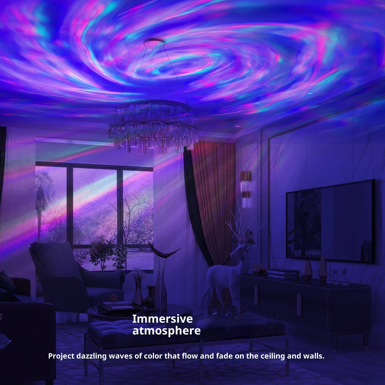 Northern Lights Projection Lamp Bedroom Star Light Remote Control Flame 🇨🇳