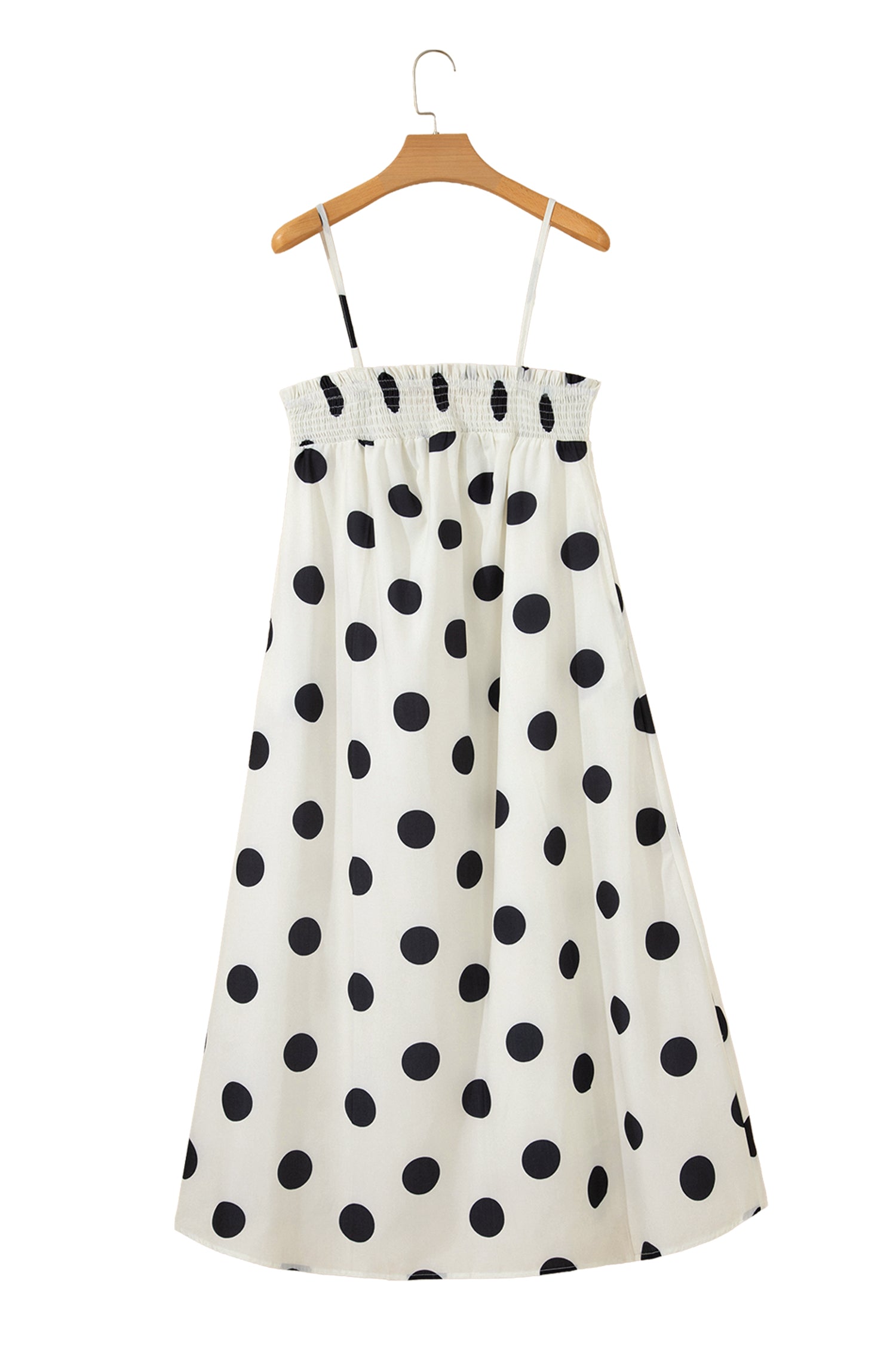 White Polka Dot Spaghetti Straps Maxi Dress 🇺🇸