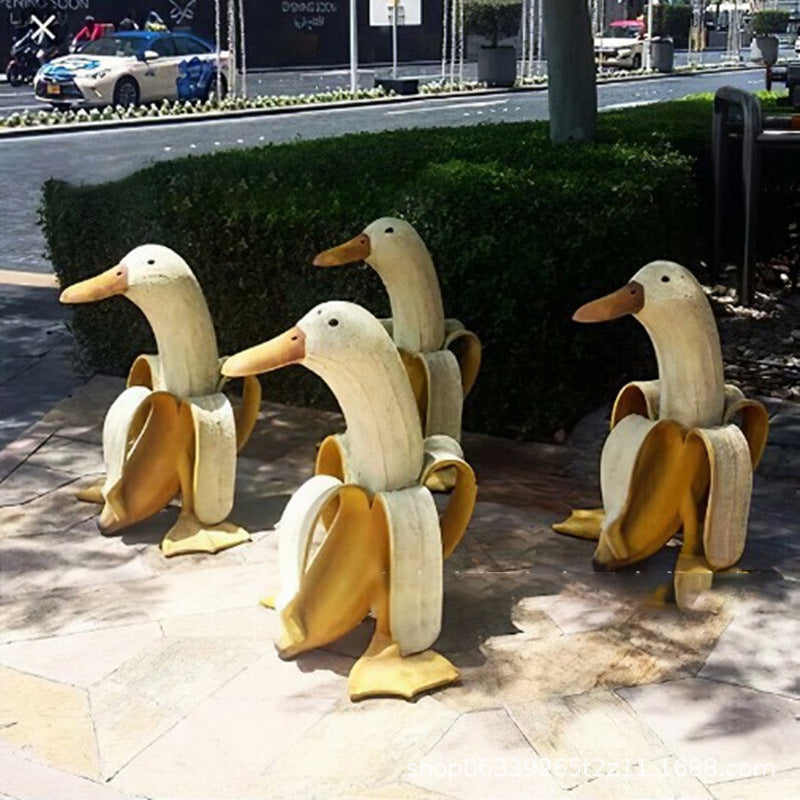 New Banana Duck Decor Creative Art Ornament Garden Decoration 🇨🇳