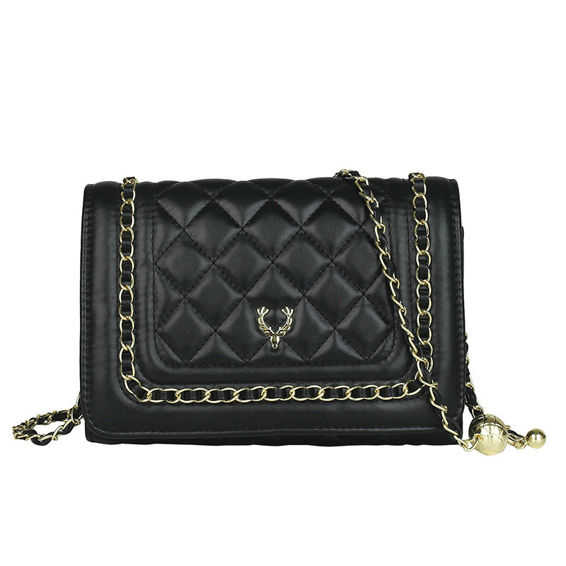 Rhombus Embroidery Line Small Square Temperament Wild Crossbody Bag 🇨🇳