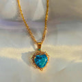 Colorful Rhinestones Heart-shped Necklace Love Gold Clavicle Chain Personalized Jewelry For Women 🇨🇳