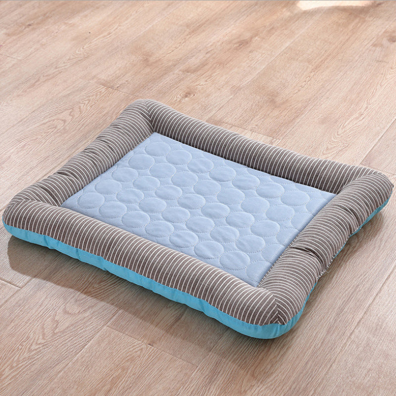 Cooling pet mats for dogs & cats (puppies/kittens): ice silk, breathable, soft summer pads in pink/blue 🇨🇳