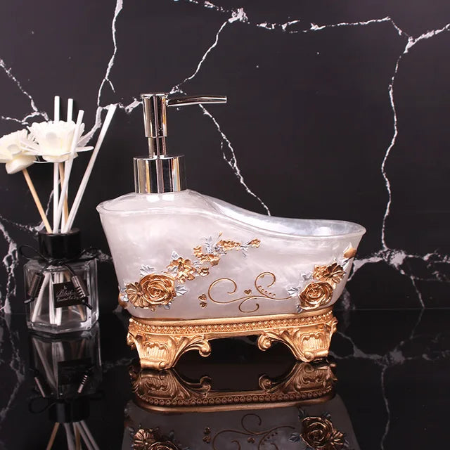 Liquid Soap Bottle Resin Bathtub Shape Bathroom Sanitizer Bottle 🇨🇳