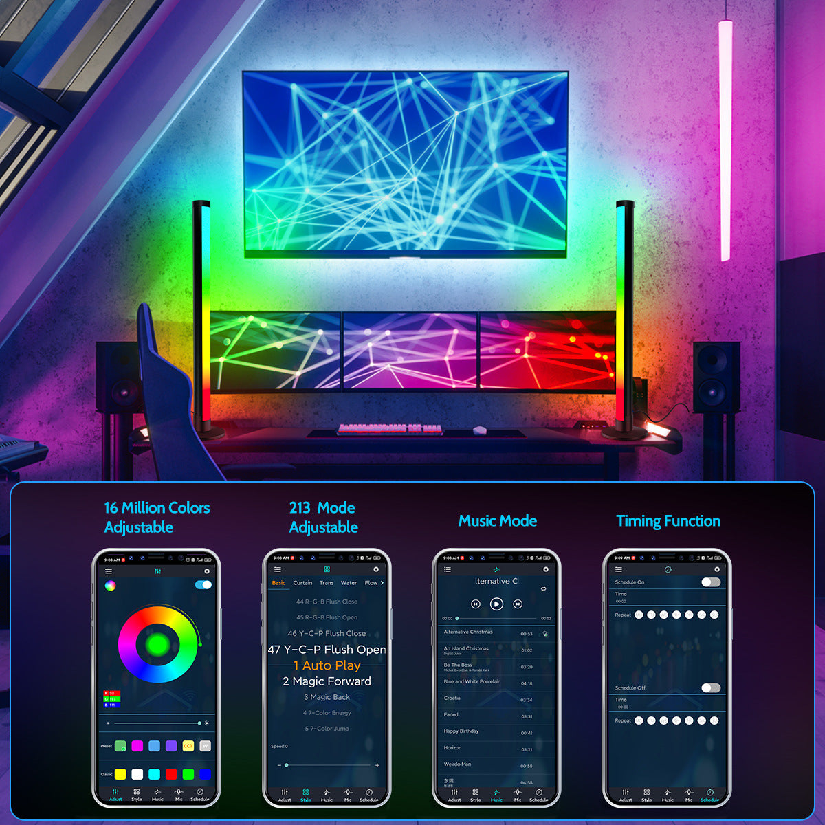 48 Lights USB Interface 2.4G Remote Control Desktop Atmosphere Light 🇨🇳