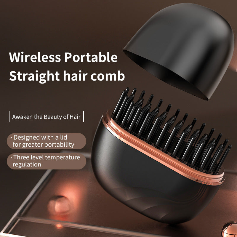 Mini Hair Straightening Comb Wireless Charging Portable Multifunctional Hair Styling Comb Straightener 🇨🇳