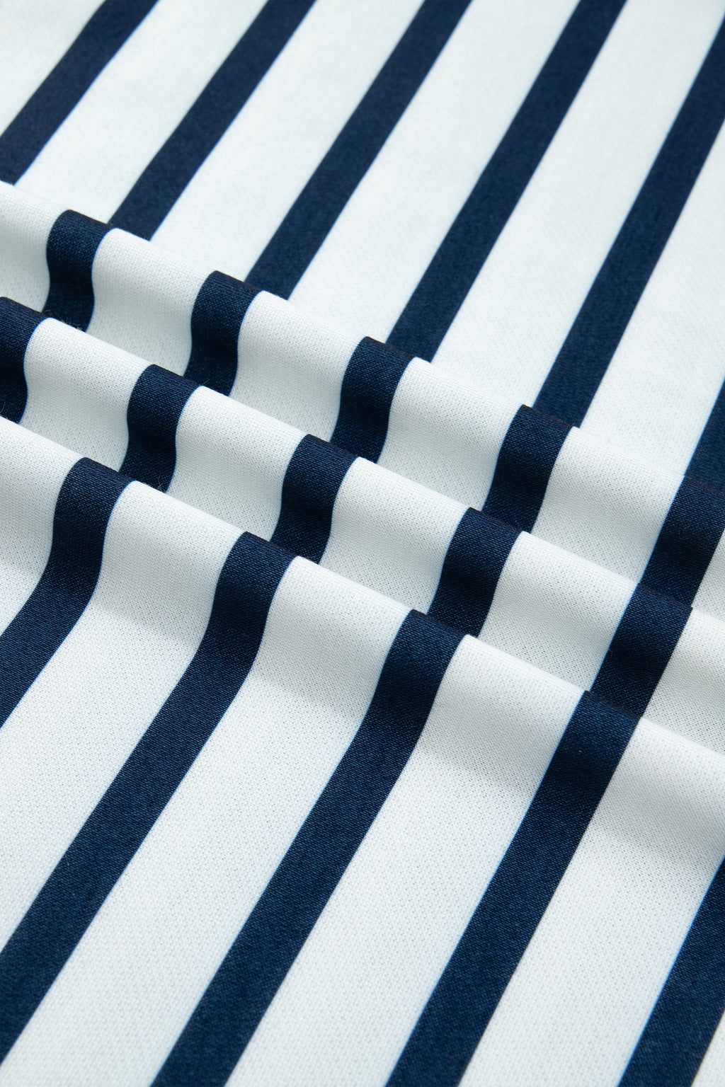 Blue Stripe Striped Ribbed Cuff Collar Pocket Loose Pant Set 🇺🇸