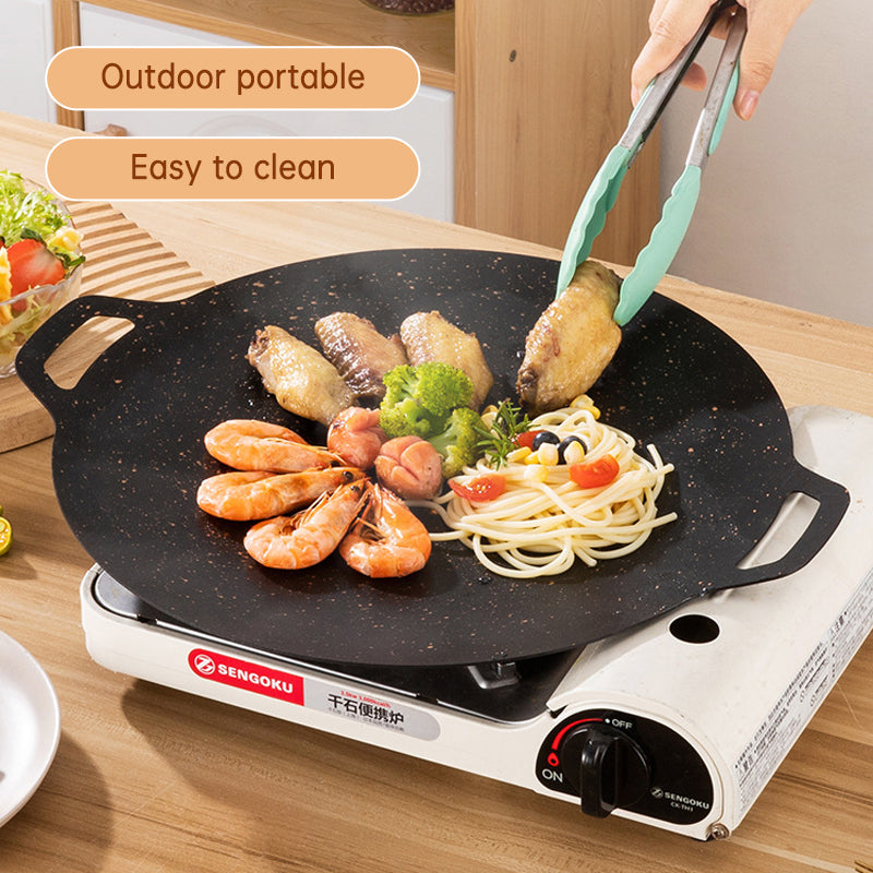Outdoor Camping Domestic Barbecue Korean Style Round Portable General Purpose Fried Egg Pan 🇨🇳