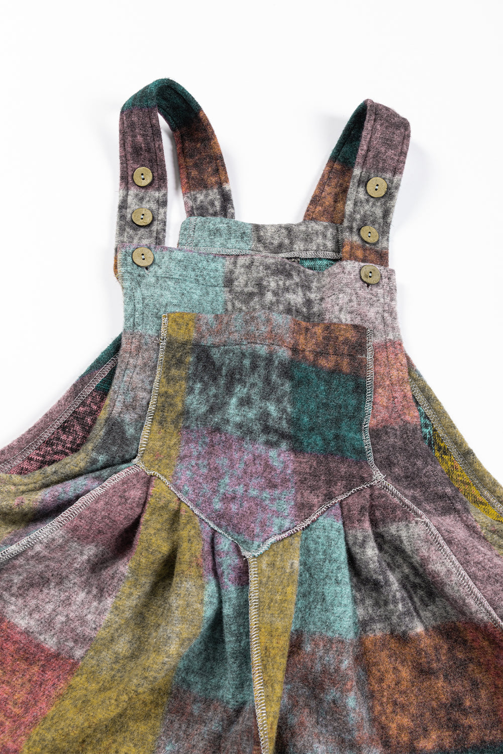 Multicolour Brushed Checkered Wide Leg Overalls 🇺🇸