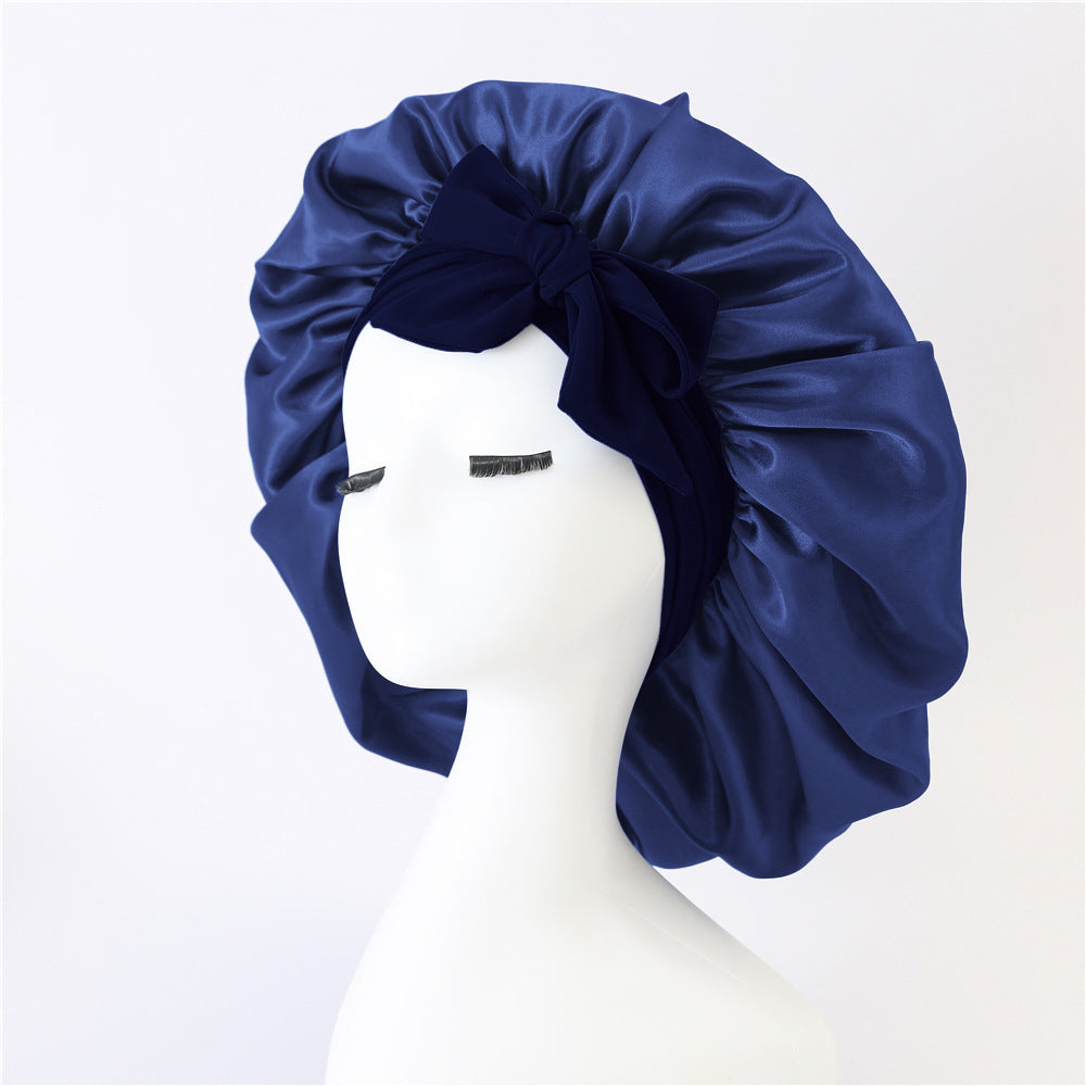 New Silk Bonnet For Sleeping Women Satin Bonnet Hair Bonnet Night Sleep Cap Scarf Wrap For Curly Hair With Tie Band For Curly Hair 🇨🇳