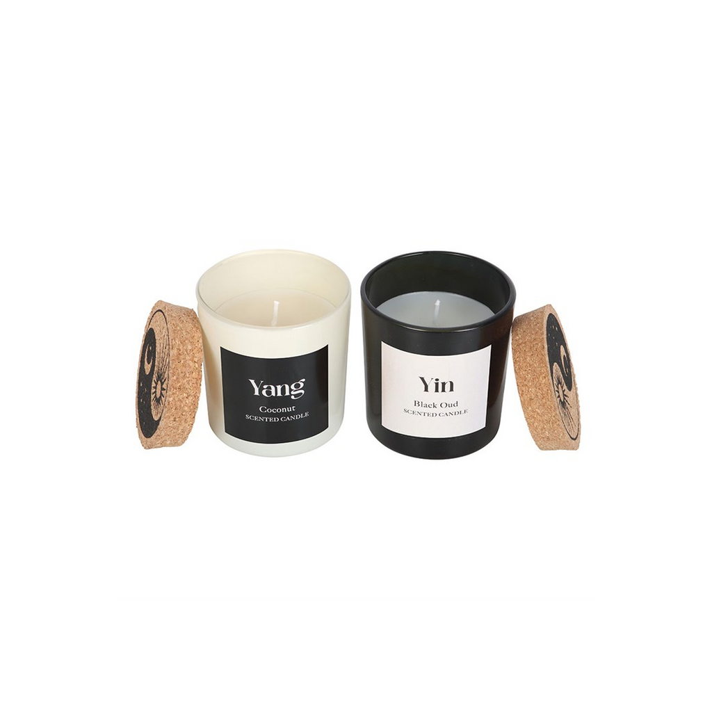 Set of 2 Yin Yang Black Oud and Coconut Candles 🇬🇧