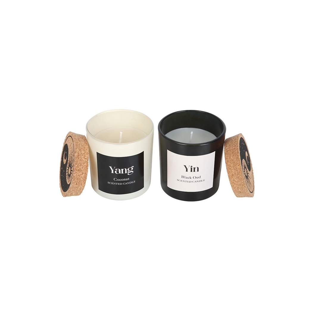 Set of 2 Yin Yang Black Oud and Coconut Candles 🇬🇧