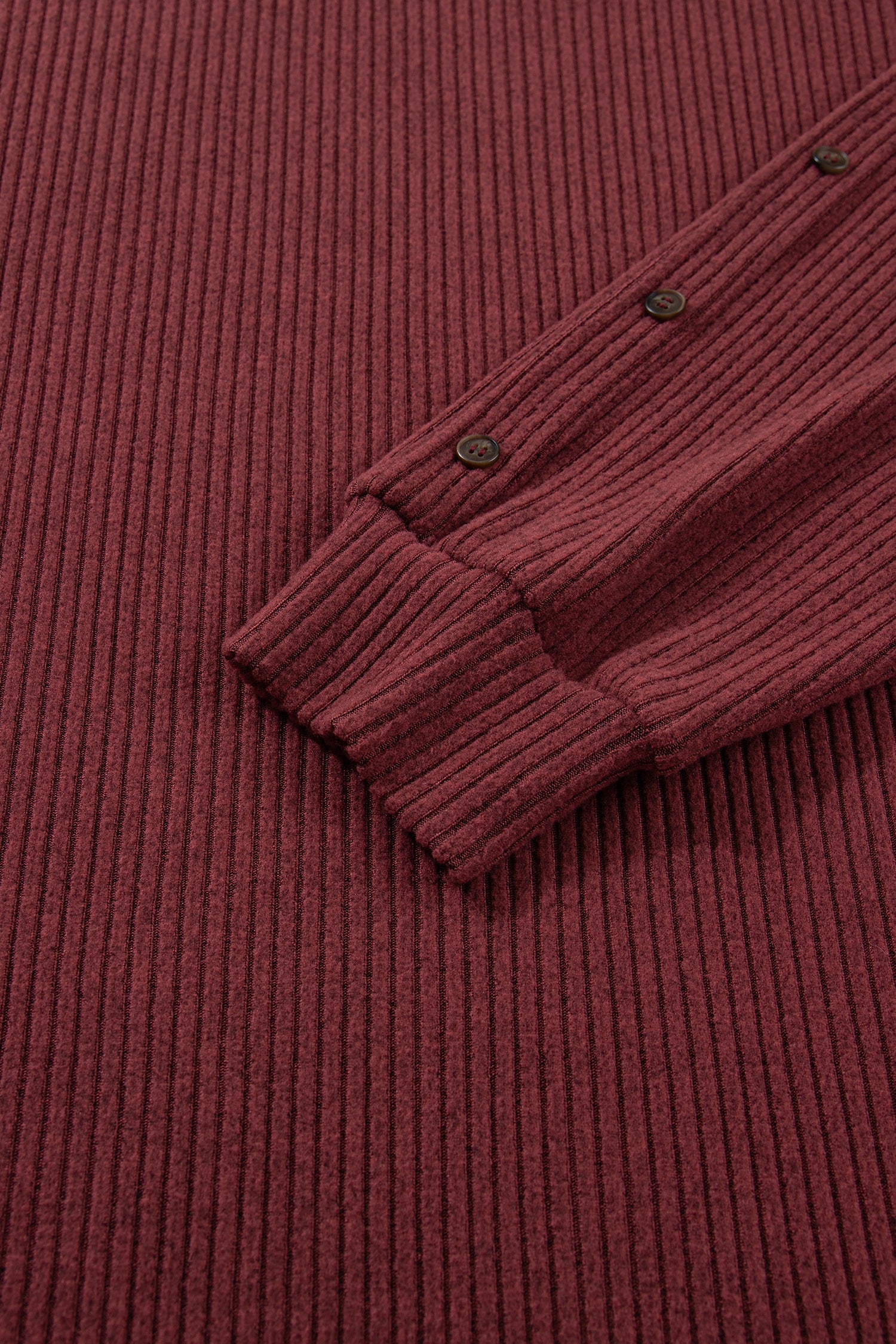 Wild Ginger Plus Size Ribbed Button Decor Long Sleeve Loose Top 🇺🇸