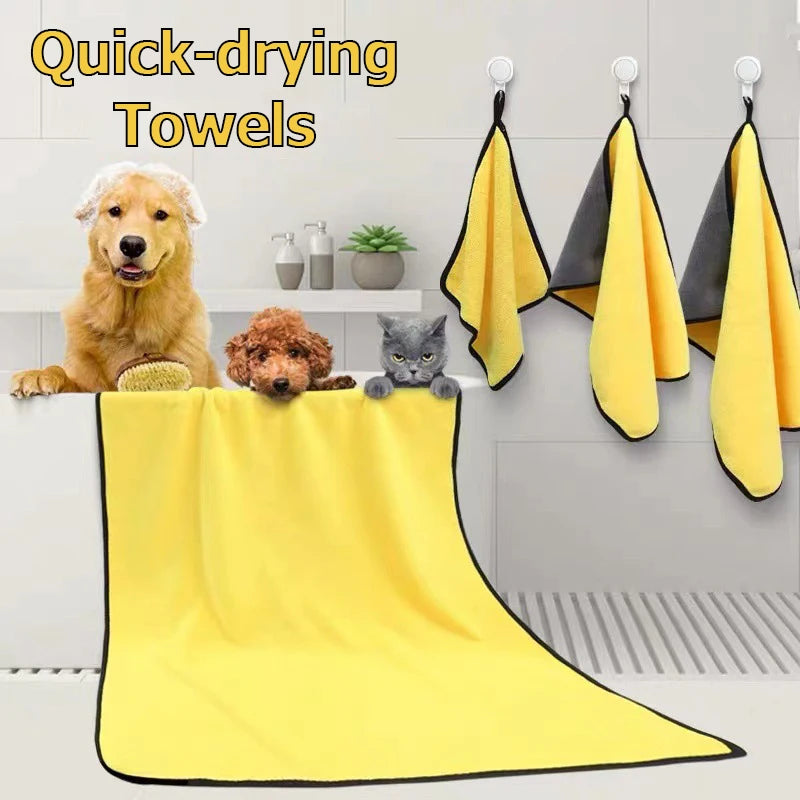 Quick-drying Towels for Pet/Dog/Cat Soft Fiber Towels Water-absorbent Bath Towel Convenient Pet Shop Cleaning Towel Pet Supplies 🇨🇳