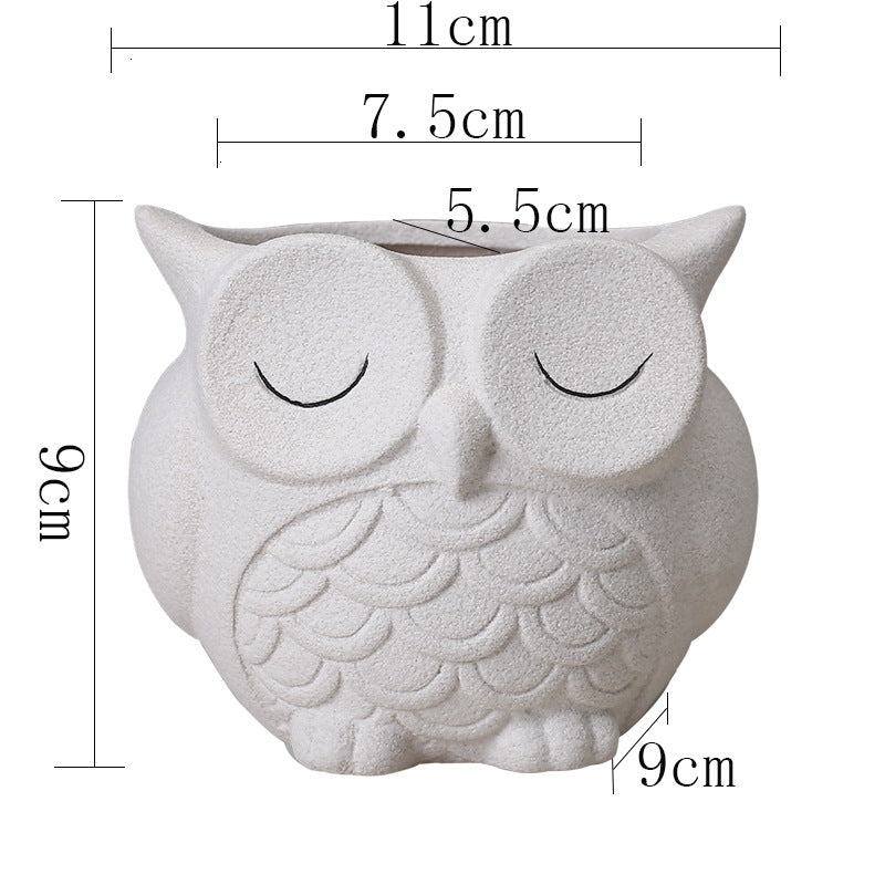 Flower pot ceramic indoor creative simple desktop small animal flower ornaments 🇨🇳