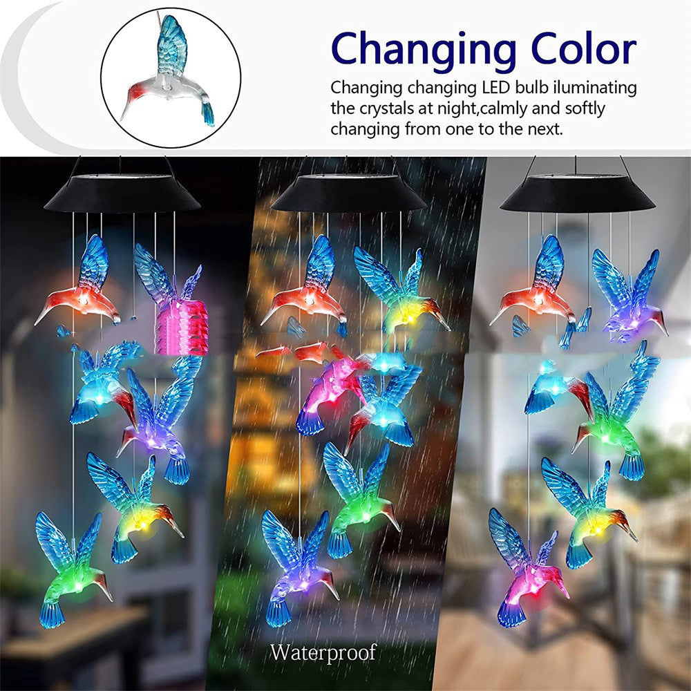 Outdoor Patio Solar Hummingbird Models Garden Decorative Lights 🇨🇳