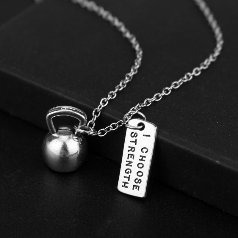 Fitness exercise weightlifting dumbbell necklace 🇨🇳