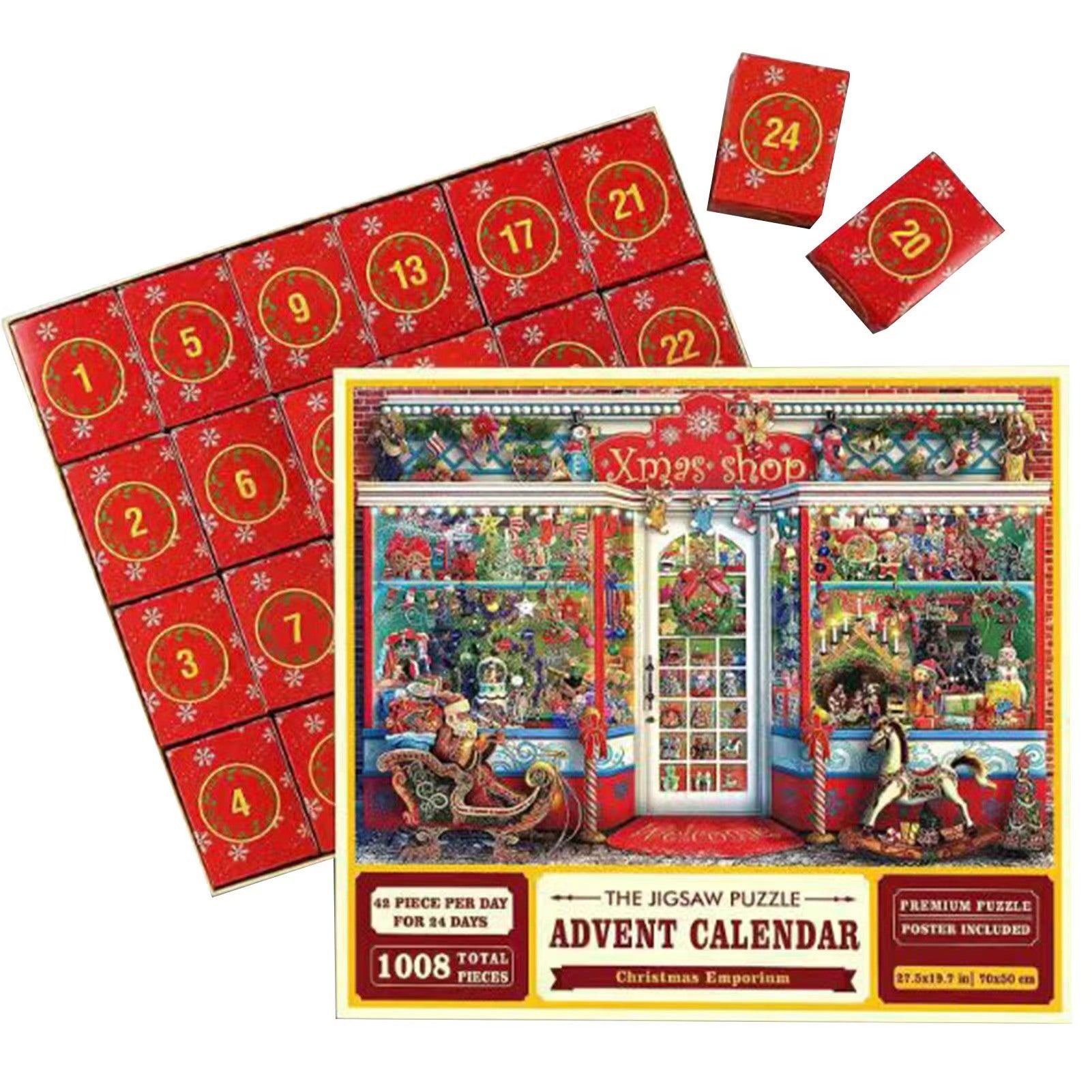 24 Grid Christmas Advent Calendar 1008 Pieces Christmas Puzzle 🇨🇳