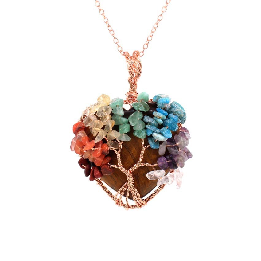 Crystal Heart-shaped Colorful Gravel Handmade Winding Pendant 🇨🇳