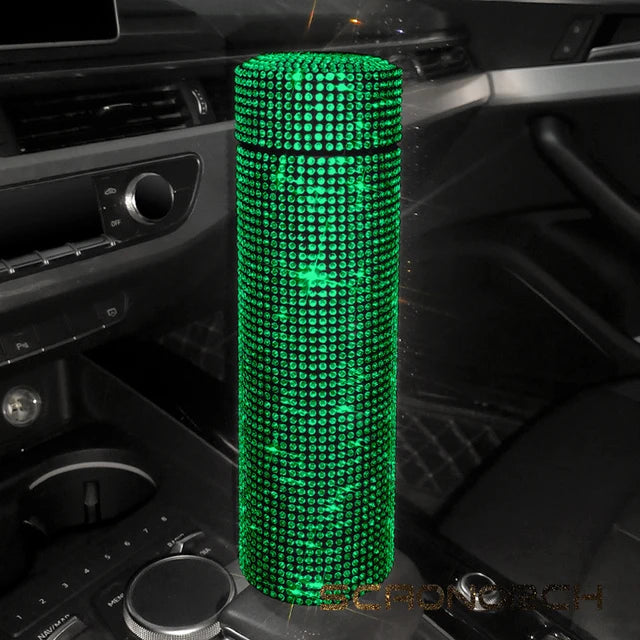 Bling Rhinestone Thermos Insulated Double Wall Stainless Steel Water Bottle 🇨🇳