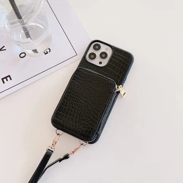 Luxury Leather Wallet Crossbody Lanyard Soft Phone Case Back Hard Cover 🇨🇳