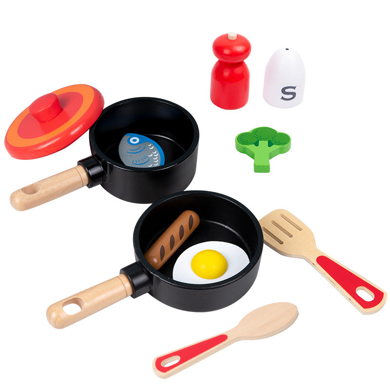 Children's wooden simulation home cooking kitchen with joy utensils wooden toys 🇨🇳