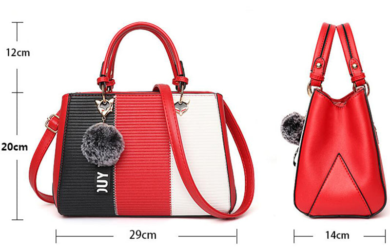 Women Hairball Ornaments Totes Patchwork Handbag Party Purse Ladies Messenger Crossbody Shoulder Bags Women Handbags 🇨🇳